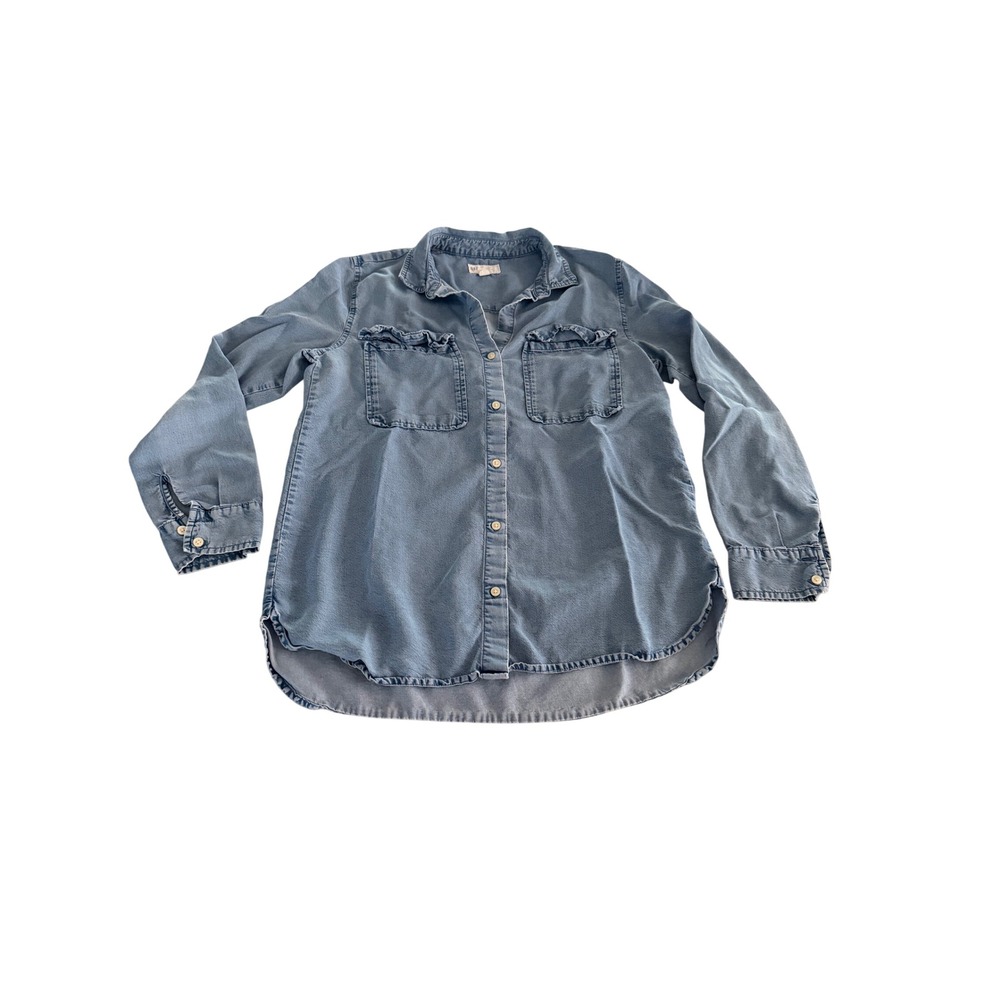 Gap Womens Boyfriend Fit Denim Shirt Light Wash Blue Button Down Small